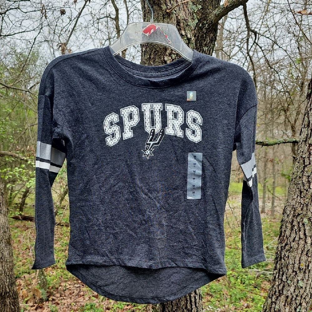 NBA SPURS Girls Medium 8 Gray T-Shirt New